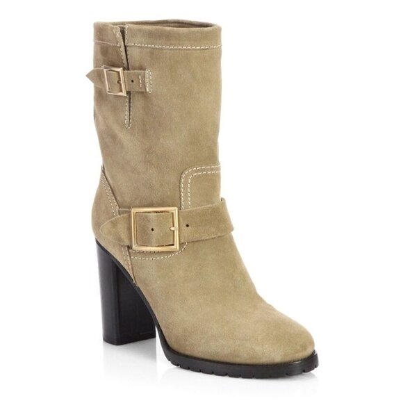 JIMMY Choo | Dart Suede Biker Buckle Bootie - Picture 1 of 8
